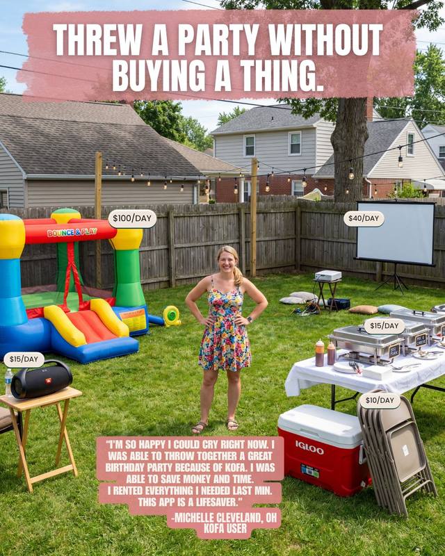 Michelle in Cleveland, Ohio threw a birthday party using only rented party equipment