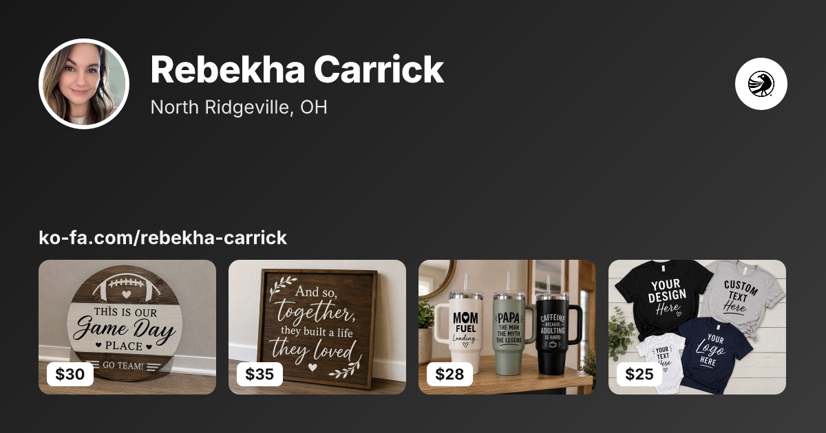 The Kofa business page for Rebekha Carrick