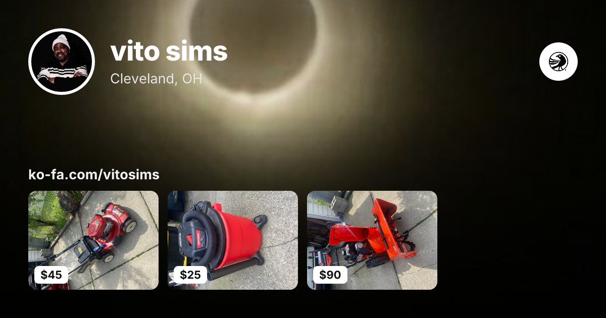 The Kofa business page for vito sims
